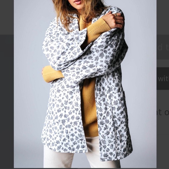 BOBBIE WREN CLAD & CLOTH QUILTED FLORAL PRINT OPEN FRONT JACKET CARDIGAN SzS - Picture 7 of 14